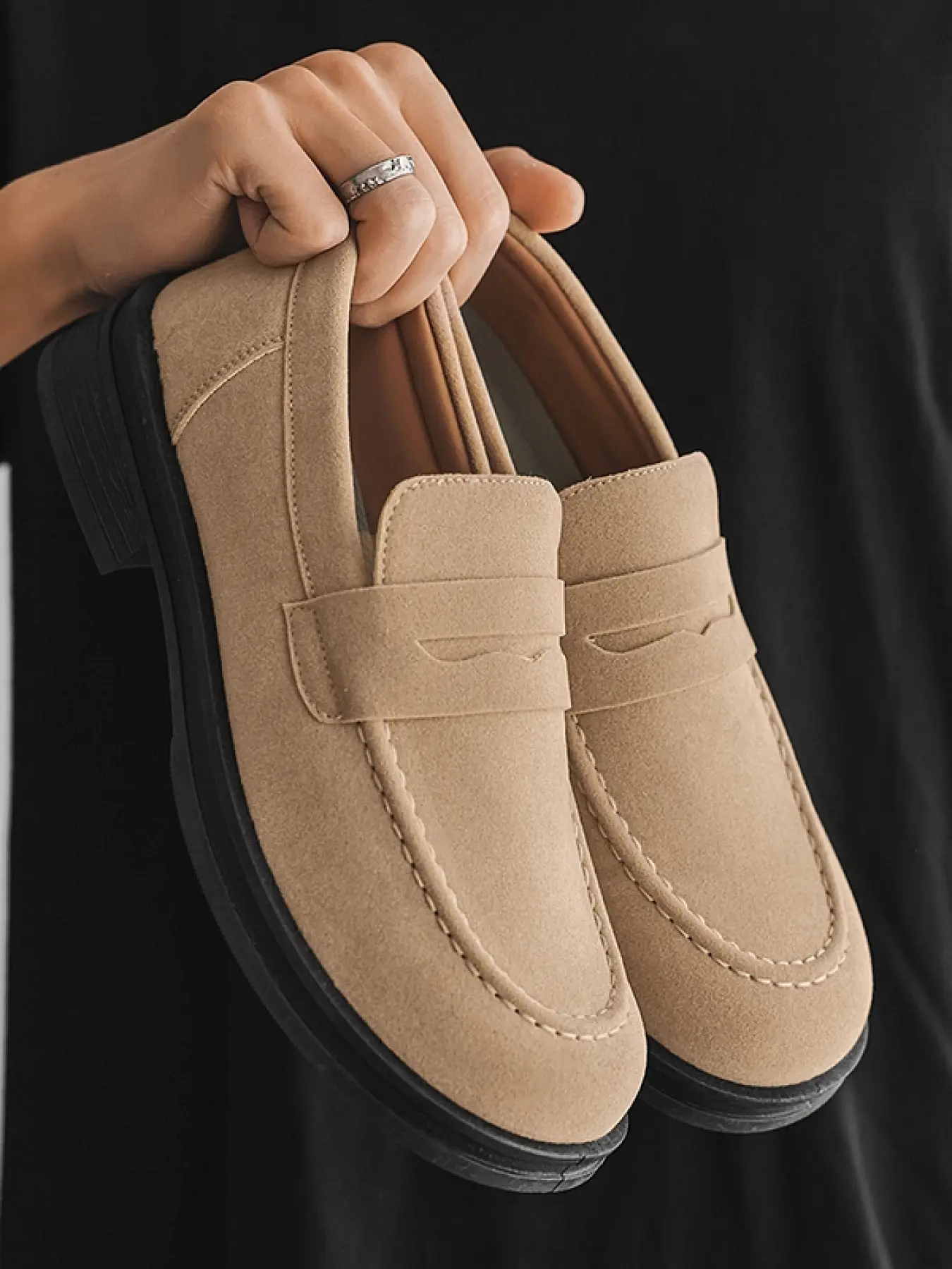 4-Color Slip-On Loafer Driving Shoes (39-44 Sizing) - Suede Texture Upper + Lightweight Thick Sole + Slip-On Design, For Daily Commute & Casual Outfits, Comfortable & Fitted, Easy To Put On & Take Off, Minimalist & Versatile, Textured & Durable