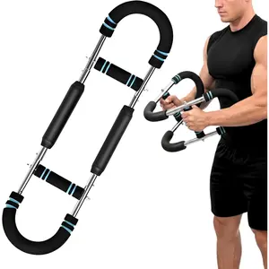 Adjustable Twister Arm Exerciser - Spring Workout Bar for Forearm, Triceps & Chest Strengthening, Portable  Gym Fitness Equipment for Men & Women