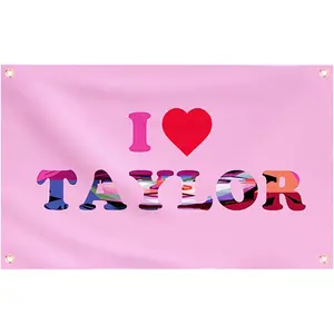 I love Taylor Flag 3x5 Ft Light Pink Taylor 2024 Flag Indoor Outdoor Fun and Stylish Musician Flags for Room College Dorm Bedroom Wall Tapestry Decor Banners Ornaments