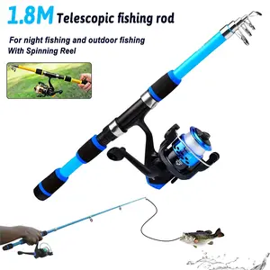 1.8MTelescopic fishing rod light Portable Sealing Pole with Spinning Reel for night fishing and outdoor fishing Gift for someone Carp Feeder Surf Beginner Fishing Rods Tools Casting Supplies High-Quality Carbon Fiber Fishing Rod Fishing Reel Set