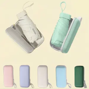 Mini Pocket Umbrella with Storage Box, Portable Card Case Sunshade Umbrella, Metro Security Umbrella, Mom Bag Dedicated, Student Backpack Umbrella