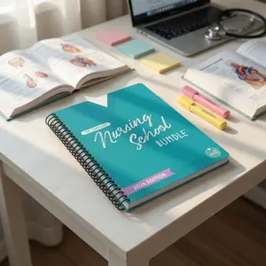 The Complete Nursing School Bundle | Spiral Bound Nursing Study Guide Book for NCLEX, Nursing School & New Grad Nurses