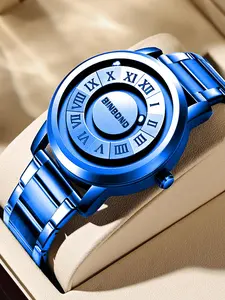 Men's Business Fashion Elegant Round Dial Analog Quartz Watch, Fashion Waterproof Watch for Party, Daily Clothing Decor, Trendy All-match & Exquisite Watch for Birthday Gift without Box, Business Fashion Watches, Quartz Analog Wristwatch