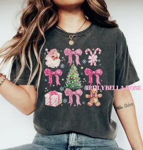Pink christmas coquette shirt, COMFORT COLORS Cotton Fit