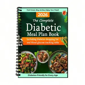 1 Notebook, Spiral Bound Planner, Diabetes Recipe Planner and Diabetes Food Chart Theme, with Diabetes Friendly Recipes and Diabetes Three Meals Multi-type Recipe Inner Page, with Record Information and Recipe Planning Functions, Suitable 5.5 * 8.3 Inches