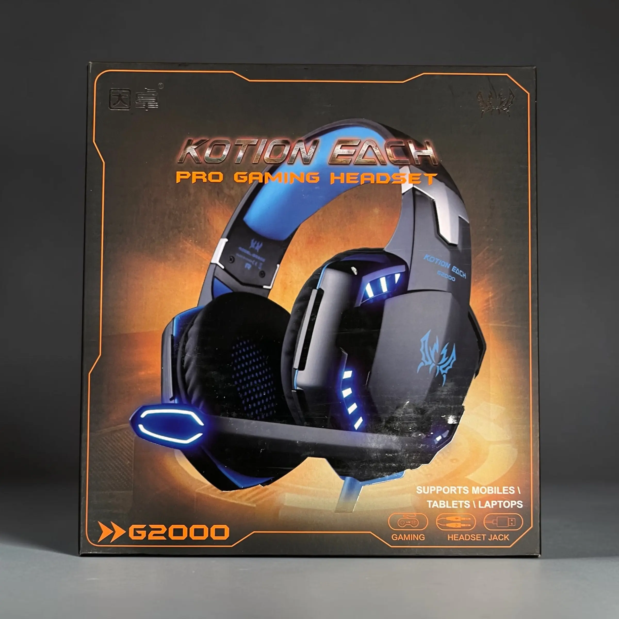 Kotion Each G2000 Pro Gaming Headset with Microphone, LED Light, 3.5mm + USB, Compatible with PC, Laptop, Tablet and Mobile Devices