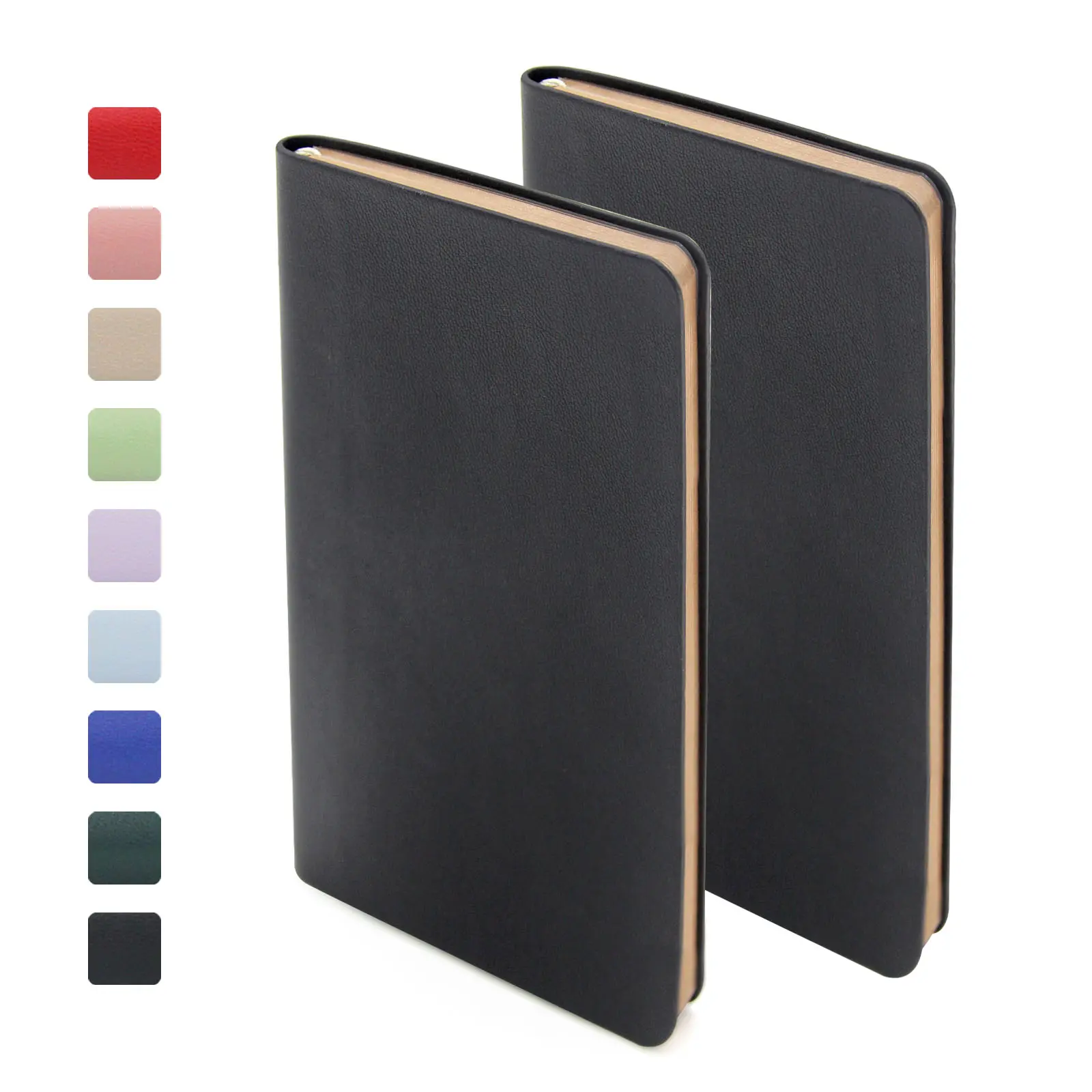 WETLOTE A6 Pocket Notebook, Softcover Journal, Straight Grain Notebook - Pack of 2, 58 Sheets 55GSM, Lined & Squared for Office, School and Travel - 8 x 14 cm (Light Blue + Light Curry)