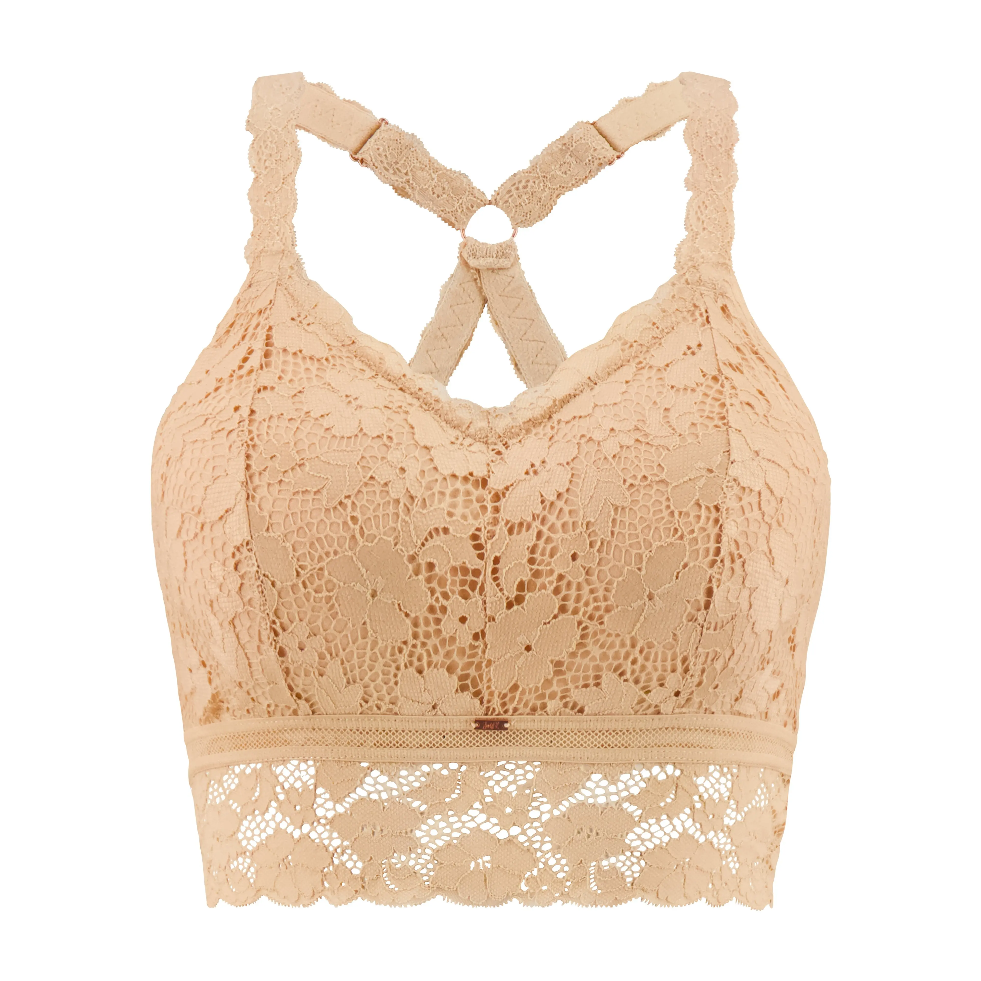 Juliette Deluxe Racerback Wireless Lace Bralette with Helping Hands Premium Padding