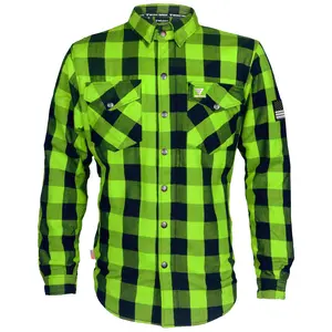 Protective Flannel Shirt - Green Checkered with Pads