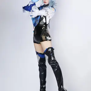 Sangonomiya Kokomi Full Set with Wig Cosplay Costume Genshin Impact Kokomi Tube Top Set with Descriptive Back Shoes Sold Separately