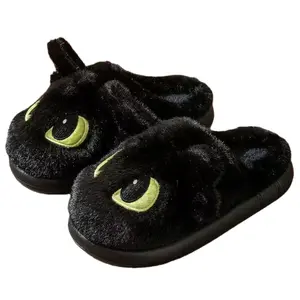 Toothless Style Cozy Slippers Warm Plush Indoor Outdoor Fall Winter Wear Soft Comfy Long Lasting Versatile