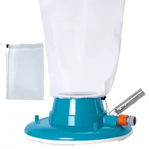 Professional Swimming Pool Leaf Terminator Vacuum - 15" Body, 8 Pressure Jets, 4 Rotating Wheels, 3 Perimeter Brushes, 2 Leaf Bags