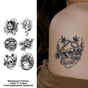 Waterproof temporary tattoo sticker magic tattoo lasting 7-15 days Japanese hardcore ukiyo-e pattern herbal juice semi permanent tattoo simulation tattoo Tattoo on the back of the hand and neck