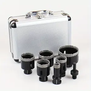 7-piece diamond hole saw drill set, suitable for tiles, marble and granite - M14 thread, 20/35/40/45/50/68 mm size, no water, including storage box, tile hole cutting | cylindrical drill | durable drill set Diamond Drilling Bits