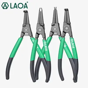 LAOA 4-Piece Circlip Pliers Set Shaft Clamping Ring Retaining Pliers 7" CR-NI Specialized tool for mounting inner and outer spring rings