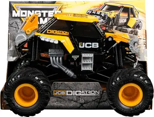 Monster Jam, Official JCB DIGatron Monster Truck, Collector Die-Cast Vehicle, 1:24 Scale, Kids’ Toys for Boys and Girls Aged 3 and up