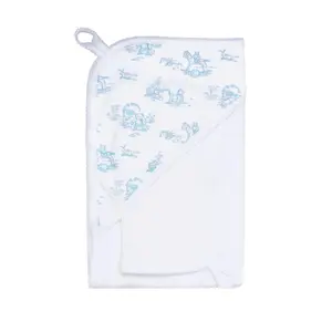 Blue Toile Hooded Towel