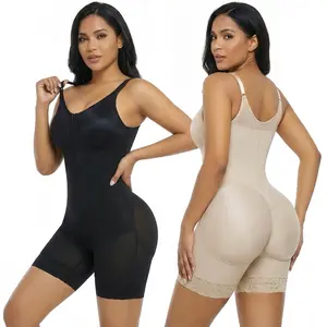 Women’s Fajas Colombianas shapewear  Tummy Control Butt Lifter Shaper with Zipper Crotch detachable shoulder strap Womenswear