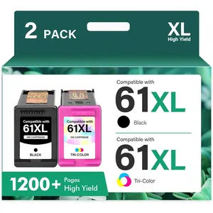 61XL 61 4500 5530 Ink  for  Printers Replacement for HP61 Ink 61 XL Black and Color Combo Pack for Envy 4500 5530 4502 OfficeJet 4630 DeskJet 2540 Printer (1 Black, 1 Tri-Color, 2-Pack)