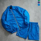 Men's 2-Piece Casual Sports Matching Set - Zip-Up Jacket + Shorts, Polyester Quick-Dry Fabric, Regular Fit, Breathable UV-Protective Gym Set for Spring Summer Everyday Workouts, 2 Piece Sets,sohochic