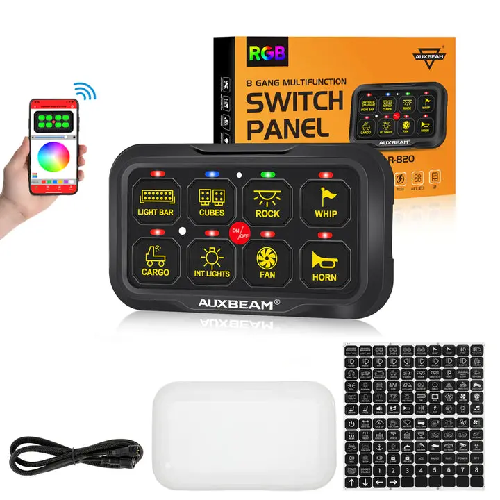 AR-800 Smart RGB Switch Panel with App Control, Toggle/Momentary/Pulsed Mode Support, 1-Sided Outlet (Smart Home Control Accessory)