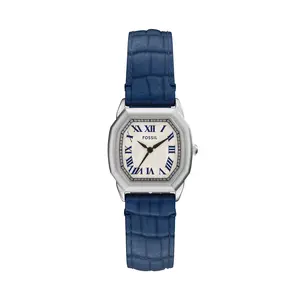 Fossil Women's Harlow Three-Hand Navy Croco Leather Watch