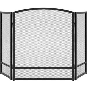 Best Choice Products 47.5x27.25in 3-Panel Steel Mesh Fireplace Screen, Spark Guard w/ Rustic Worn Finish Best Choice Products 47.5x27.25in 3-Panel Steel Mesh Fireplace Screen, Spark Guard w/ Rustic Worn Finish