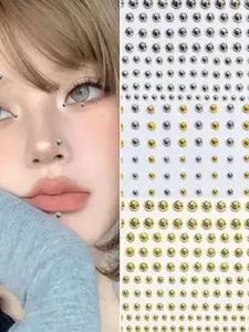 Fashion Fake Lip Nail Eyebrow Nose Ring, Non Piercing Jewelry, No Piercing Lip Nails Sticker, Self-Adhesive Waterproof Reusable, Body Belly Button Jewelry