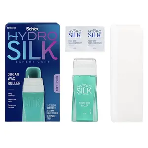 Schick Hydro Silk Sugar Wax Roller for Body and Pubic Hair Removal - Soft Wax Kit for Bikini Line Hair Removal - Body Care, Cream Waxing Sensitive Applicator Gentle Silky Comfort Moisturizer Cosmetic