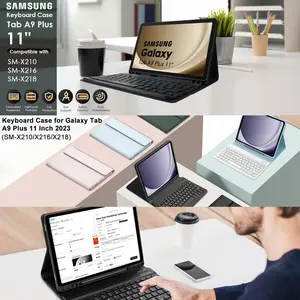 For Samsung Galaxy Tab A9 Plus 11 inch Case, Keyboard Case for Samsung Galaxy Tab A9+ 11 inch SM-X210/X216/X218