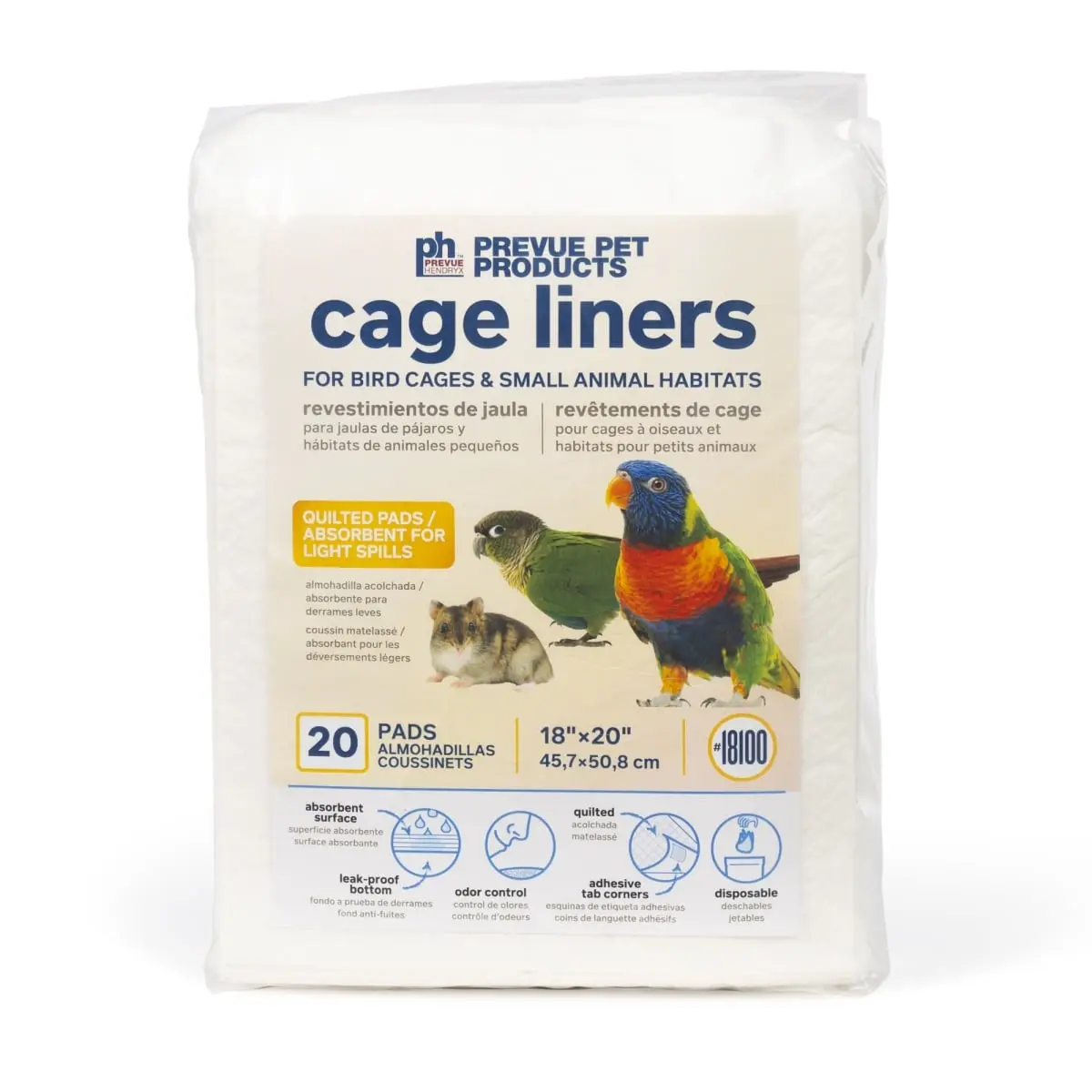 212 MAIN Quilted Paper Cage Liners - Eco-Friendly Disposable Sheets with Leakproof Bottom, Odor Control, Multi-Size Options for Faster Cleanup of Pet Litter Trays