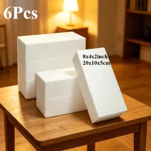 Floral Foam Blocks 6 Pack, 8x4x2 Inches, Ideal for Flower Arrangements, Packaging Foam, DIY Crafts, Embellishment Supplies