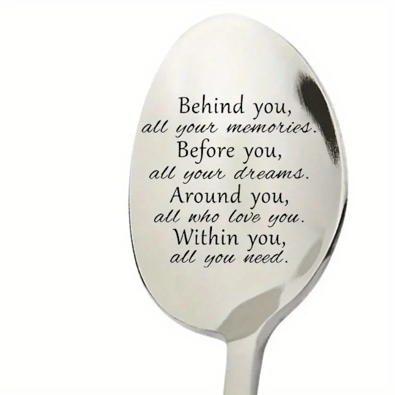 Stainless Steel Coffee Spoon, Creative Letter Pattern Spoon, Dessert Spoon, Candy Spoon, Kitchen Utensils for Home Use, Gift for Friend & Family, Spoons Stainless Steel