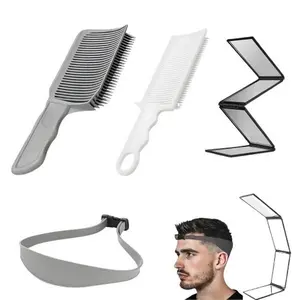 Fade Combs, 4 Piece Self Haircut Kit for Men Professional Barber Positioning Com
