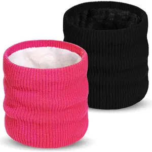 Winter  Warmer Gaiter for Men Women, 2 count Warm Fleece Lined Knitted  Scarf Ski  Cover for Cold Weather