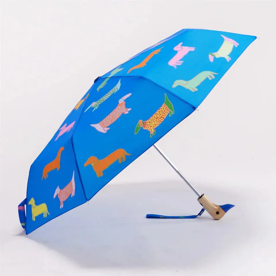 Dachshund Dogs Compact Umbrella in Blue, from Original Duckhead