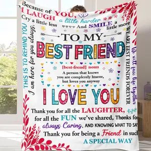 Countdown Sale! Cozy Flannel Blanket - Perfect Gift for Best Friends, Soft & Warm for Couch, Bed, Office, and Travel - All-Season Comfort,This is the best gift for couples, children, parents and friends, and it can express deep love.