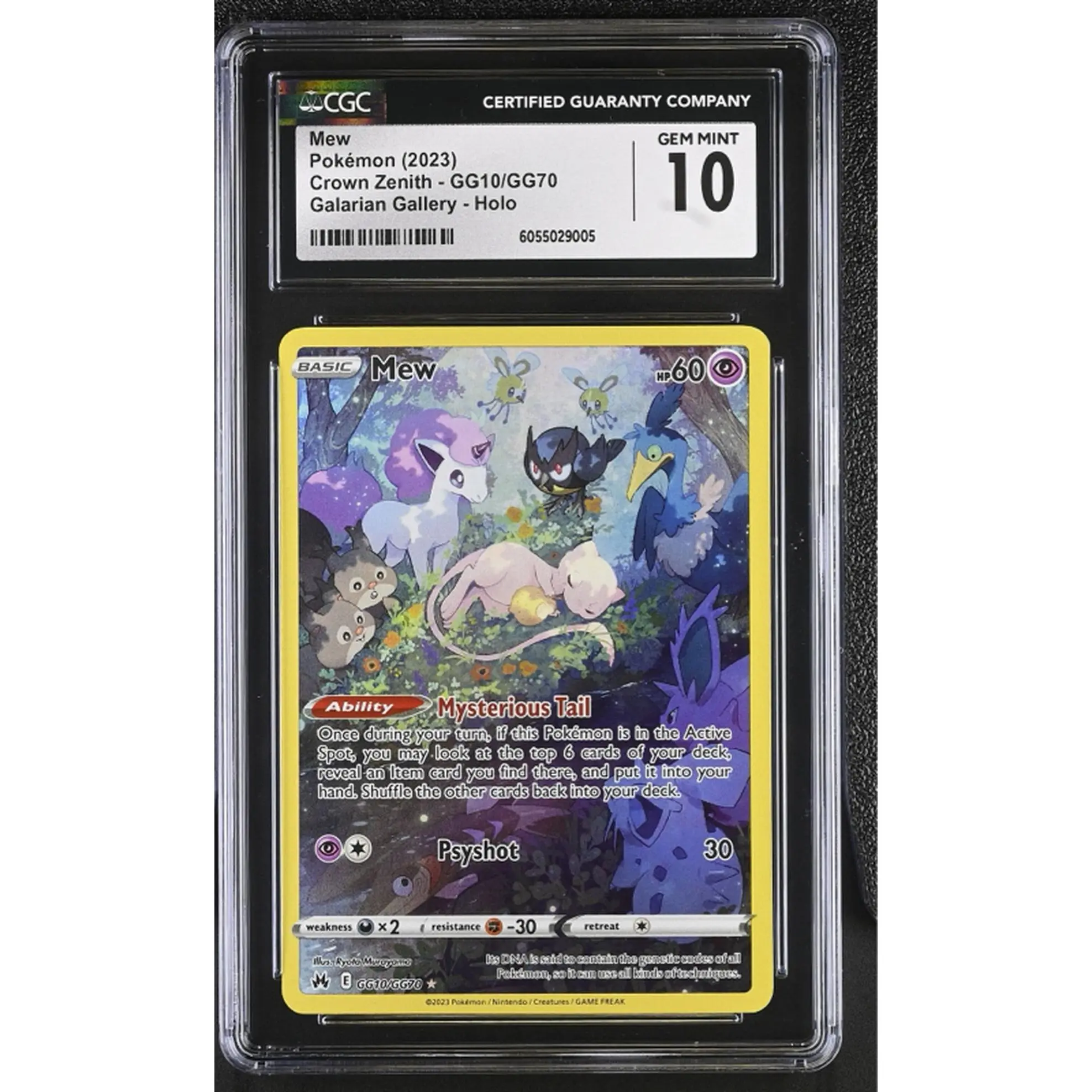 Pokémon CGC 10 Mew Crown Zenith GG10/GG70 Galarian Gallery Holo CGC Certified Gem Mint 10 6055029005