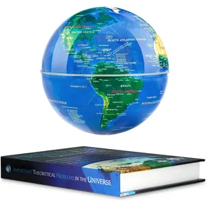 Flagest Magnetic Levitation Floating Globe with 16 Colors LED Lights, Rotating Geographic Globe World Map with Book Base for Home Office Desk Decor, Cool Tech Gadgets for Men Husband Boys and Girls