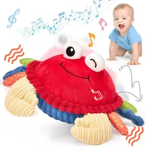 Halloween Gift Musical Crawling Crab Plush Toy for Babies 12-18 Months – Interactive Tummy Time Toy with 40 Songs & Recording, Dancing, Walking & Bouncing – Sensory Toys for Toddlers 1-3, Birthday Gift for Boys & Girls