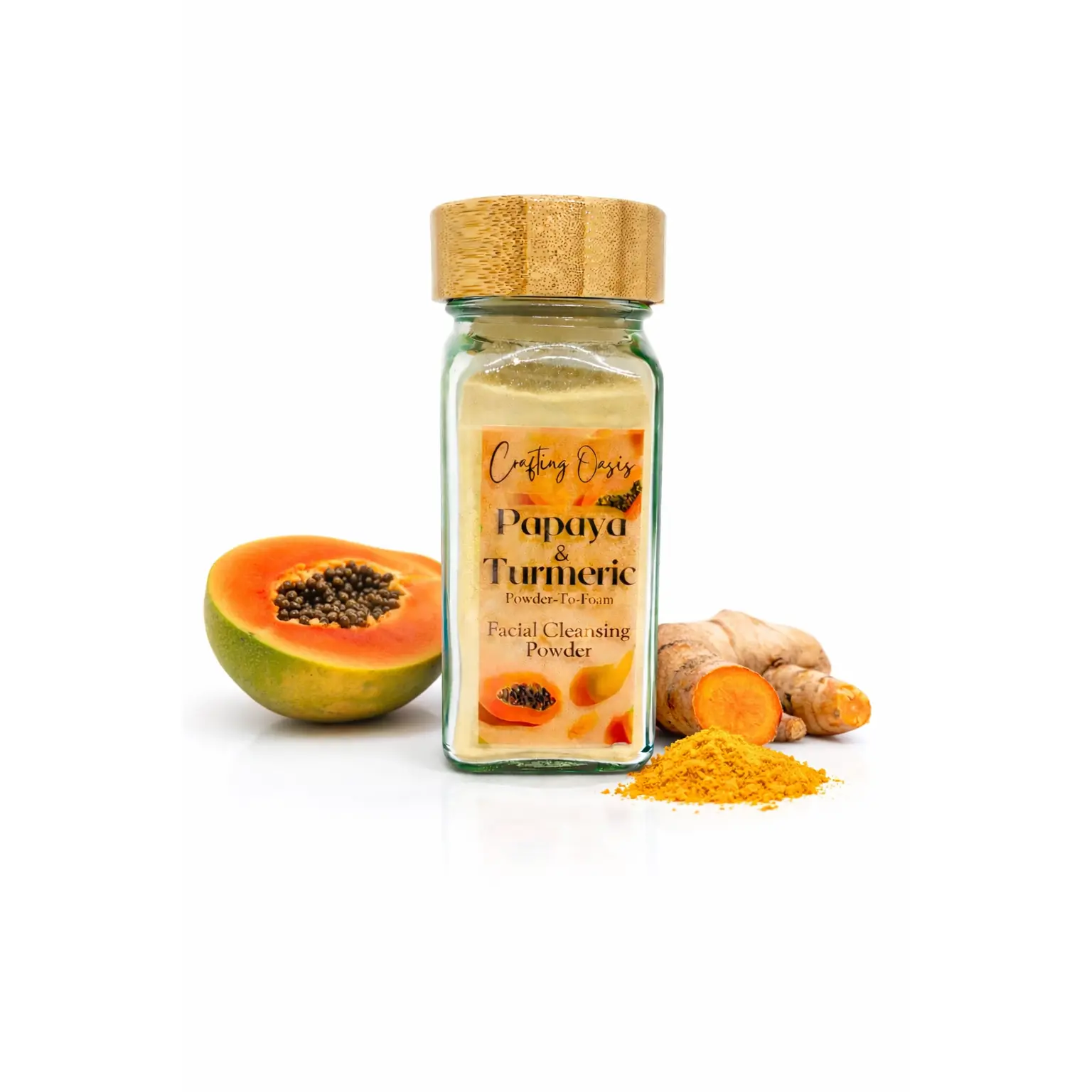 Papaya & Turmeric Powder-to-Foam Facial Cleanser | Gentle Daily Cleanser