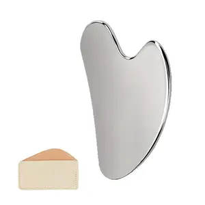 Premium Stainless Steel GuaSha Facial Tools Heart Shape Massage Tool Premium Stainless Steel Gua Sha Facial Care Tool - Durable Metal Massage Metal Beauty Essentials