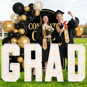 Graduation Decorations 2026, 3FT Tall Marquee Letters Grad LED Letter Sign Supplies, Large DIY Pre-Cut Foam Board Kit for Kindergarten Preschool High School College Prom Graduation