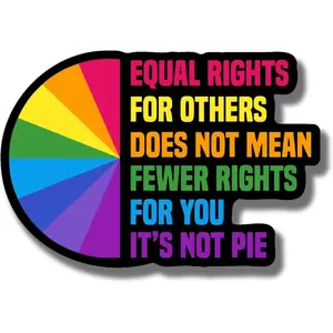 Equal Rights for Others Doesn't Mean Less Rights for You  - LGBTQ Pride Ally Love Rainbow Flag -   Bumper Fridge Metal Surface  - 5 Inches On Longest Side - Me in  - AAMT0119