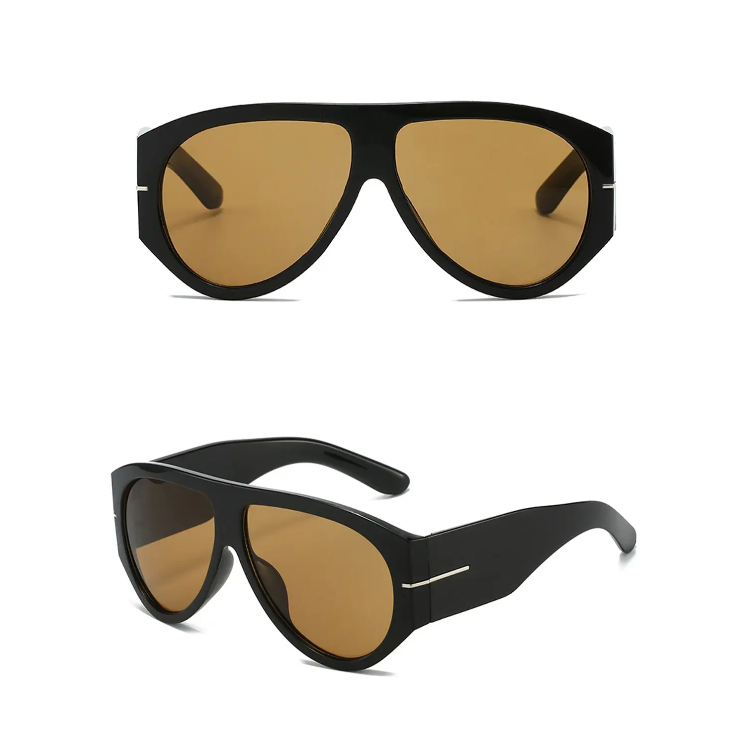 Oversized Retro Aviator Sunglasses for Women & Men, 70s Vintage Thick Frame UV400 Sunglasses, Fashion Shades for Driving, Travel & Outdoor Wear