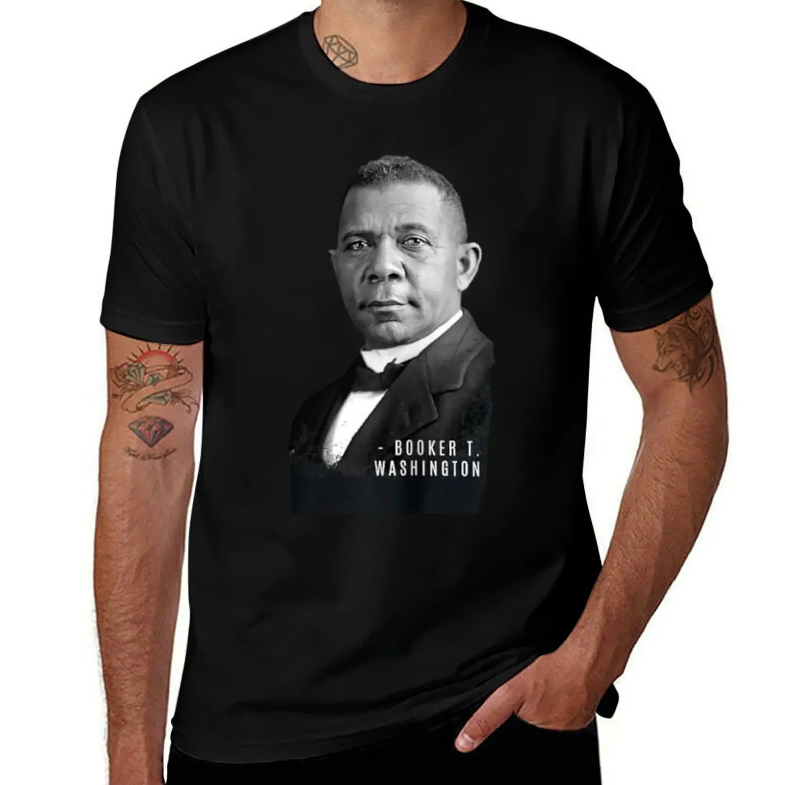 Retro Booker T Washington Introduction Mens T Shirts Cotton Short Sleeve T-Shirt Crew Neck Tees Casual Shirt