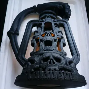 Skullyfied Graveyard Shift Lamp with Skull Design and Orange Light