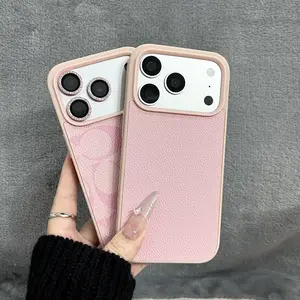 Suitable for iPhone 17，16, 15, 14, 13,  Pro Max, high-end leather pattern phone case, iPhone 16 Plus, 15 Plus leather phone case for both boys and girls, shockproof phone case
