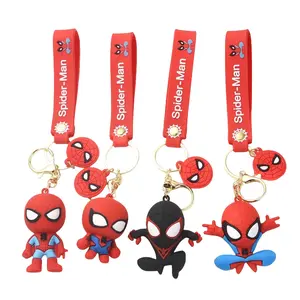 Marvel Good vs Evil Spider-Man Keyring - Red & Blue Character with Red Strap and Gold Ring for Everyday Use