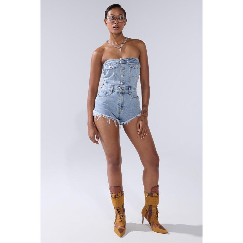 COOL IT COWBOY DENIM ROMPER
